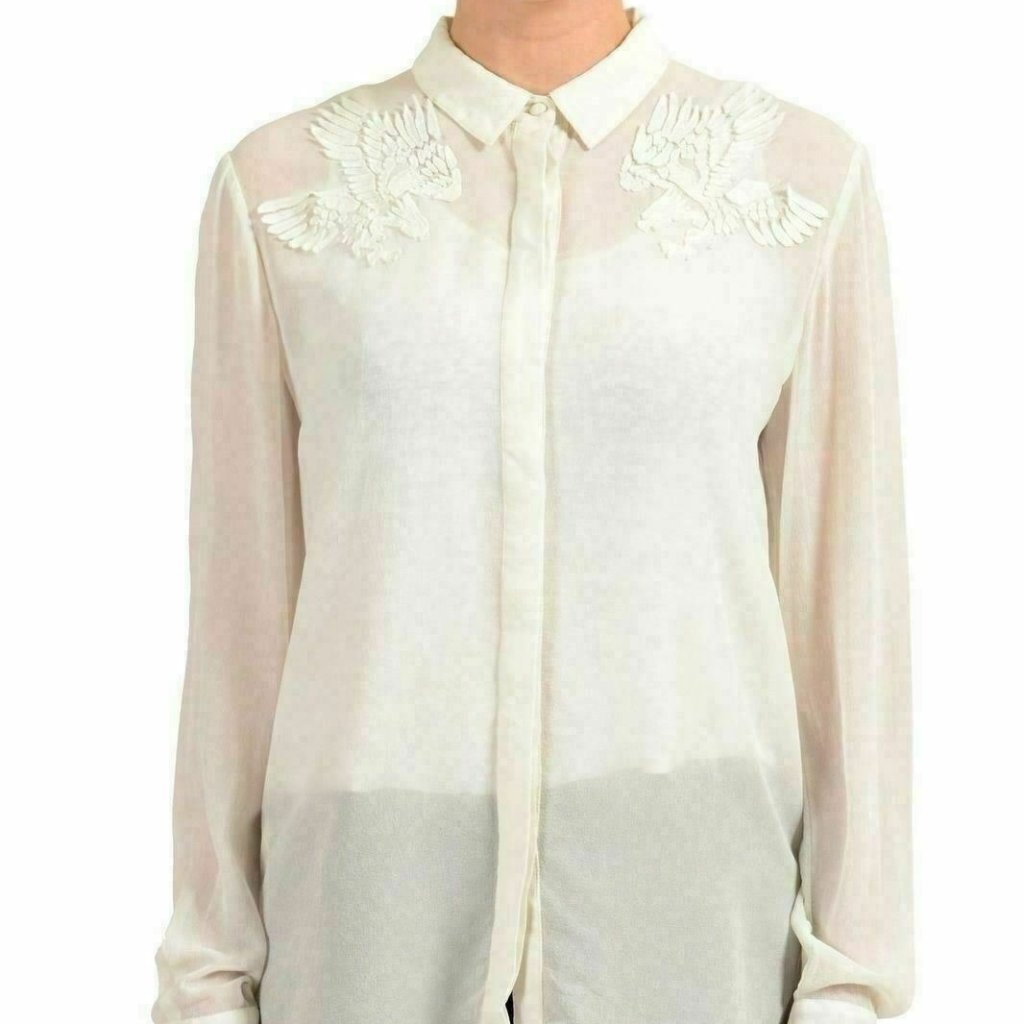Just Cavalli Off-White See Through Women's Blouse